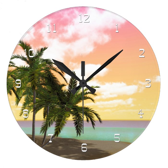 Dreamy Desert Island Wall Clock