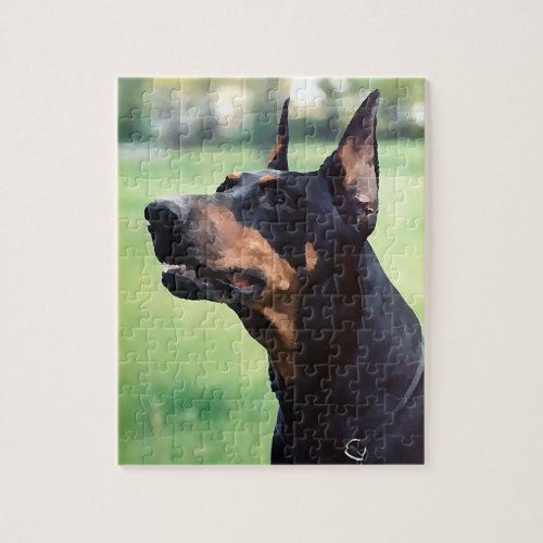 Dreamy Doberman Pinscher Face Painting Jigsaw Puzzle