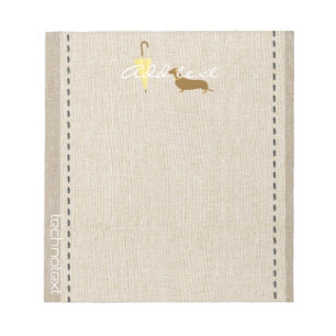 Dreamy Dog Walker Linen Look Add Text Pet Lover Notepad