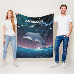 Dreamy Dolphin Print  Fleece Blanket