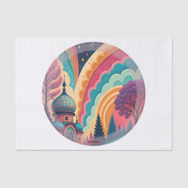 Dreamy Dome Rainbow Tissue Paper – Customizable (Front)