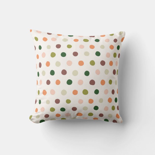 "Dreamy Dots" Colorful & Fun Kid's Polka Dot Art Throw Pillow (Front)