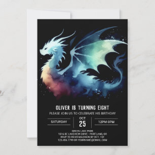 Dreamy Dragon Birthday Digital Invitation