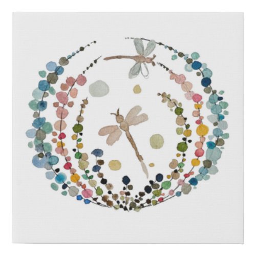 Dreamy Dragonflies Faux Canvas Print