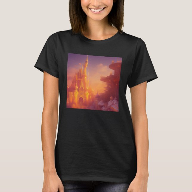 Dreamy Dreamlike Kingdom Castle Throne England Bri T-Shirt (Front)