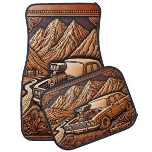 Dreamy Drive with 1980s Muscle Car Floor Mat