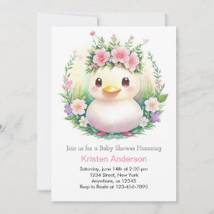 Dreamy Duckling Adventure Girl Baby Shower Invitation