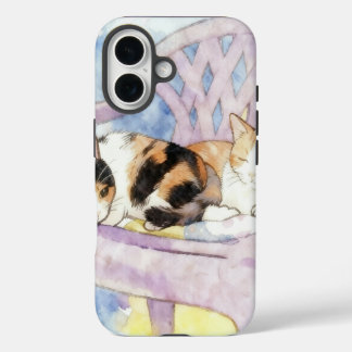 Dreamy Duo Cat Sleeping iPhone 16 Case