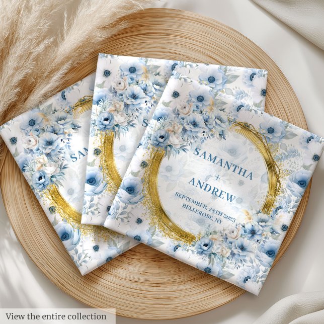 Dreamy Dusty Blue Romantic Glitter Wedding Napkins (Dreamy Dusty Blue Romantic Glitter Wedding Napkins)