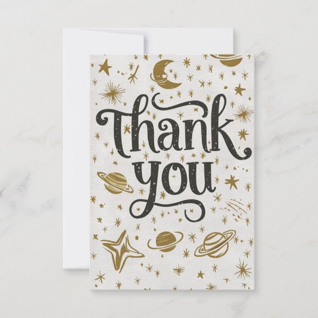 Dreamy Editable Meteor Celestial Thank You Card (Front)
