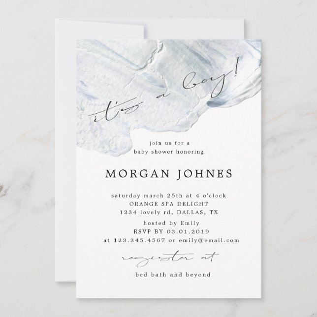 Dreamy Elegant Blue | Baby Shower Invitation (Front)