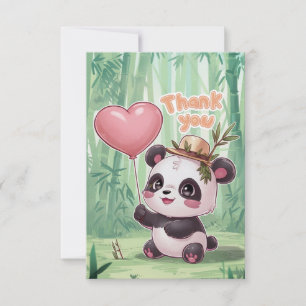 Dreamy Elegant Panda Thank You Card