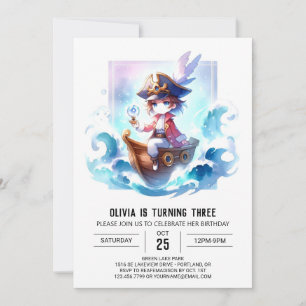 Dreamy Elegant Pirate Birthday Invitation