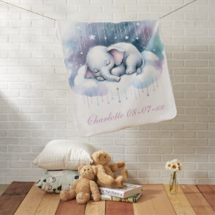 Dreamy Elephant Cloud Baby Pink Blanket