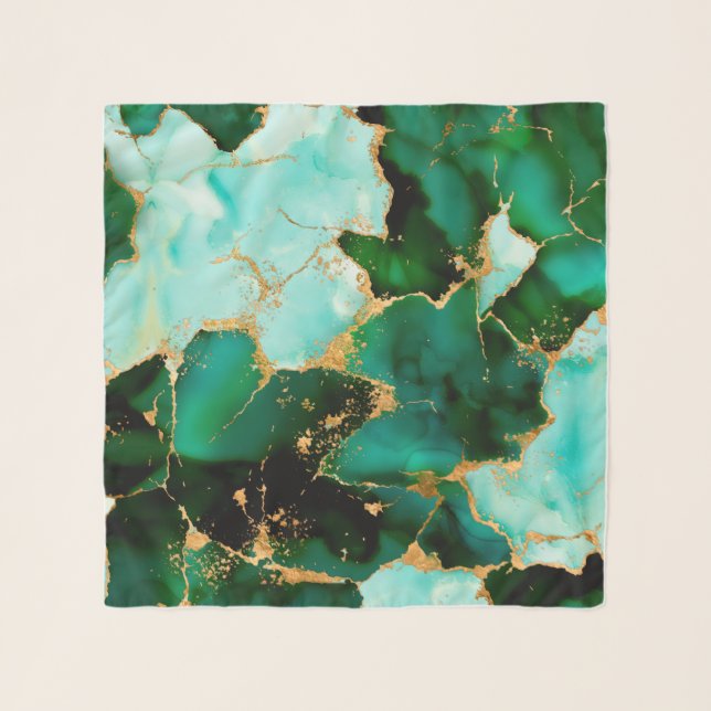 Dreamy Emerald inks and Gold Scarf (Front)