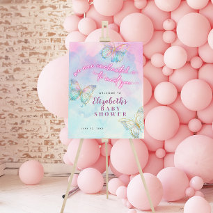 Dreamy Enchanted Butterfly Baby Shower Welcome Foam Board