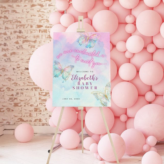 Dreamy Enchanted Butterfly Baby Shower Welcome Foam Board (Creator Uploaded)