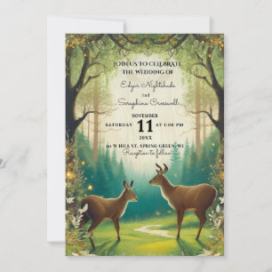 Dreamy Enchanted Forest Rustic Wedding Invitations