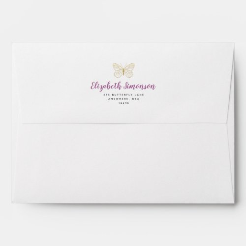Dreamy Enchanted to Meet You Butterfly Baby Shower Envelope