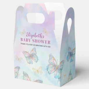 Dreamy Enchanted to Meet You Butterfly Baby Shower Favor Boxes