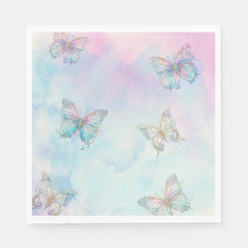 Dreamy Enchanted to Meet You Butterfly Napkins