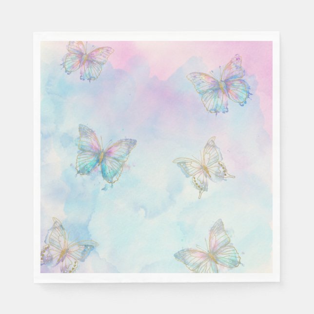 Dreamy Enchanted to Meet You Butterfly Napkins (Front)