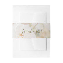 Dreamy Faded White Rose Photo With Names Wedding