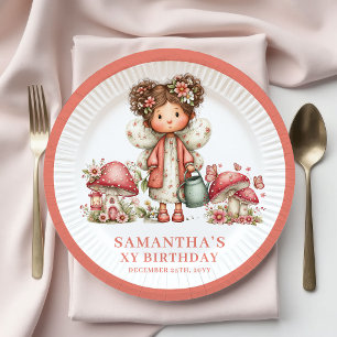 Dreamy Fairy 2nd Birthday Blush Pink Flowers Paper Plates