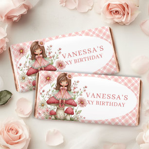 Dreamy Fairy Girl Blush Floral Birthday Hershey   Bar Favors