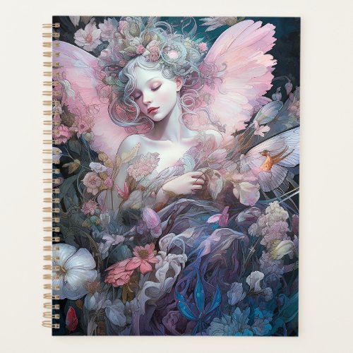 Dreamy Fairy Girl  Pink Blue Fantasy Art Planner