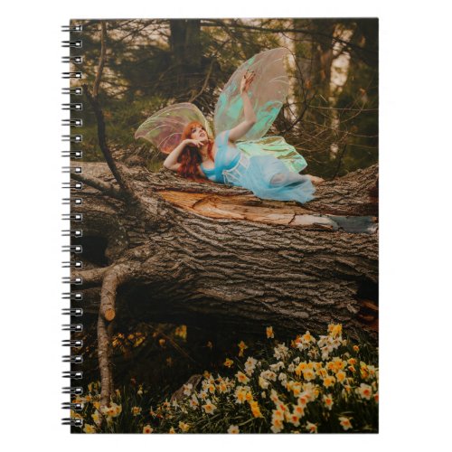 Dreamy Fairy on Fallen Tree _ Notebook