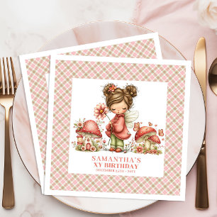 Dreamy Fairy Pink Blush Floral Birthday Party Paper Dinner Napkins