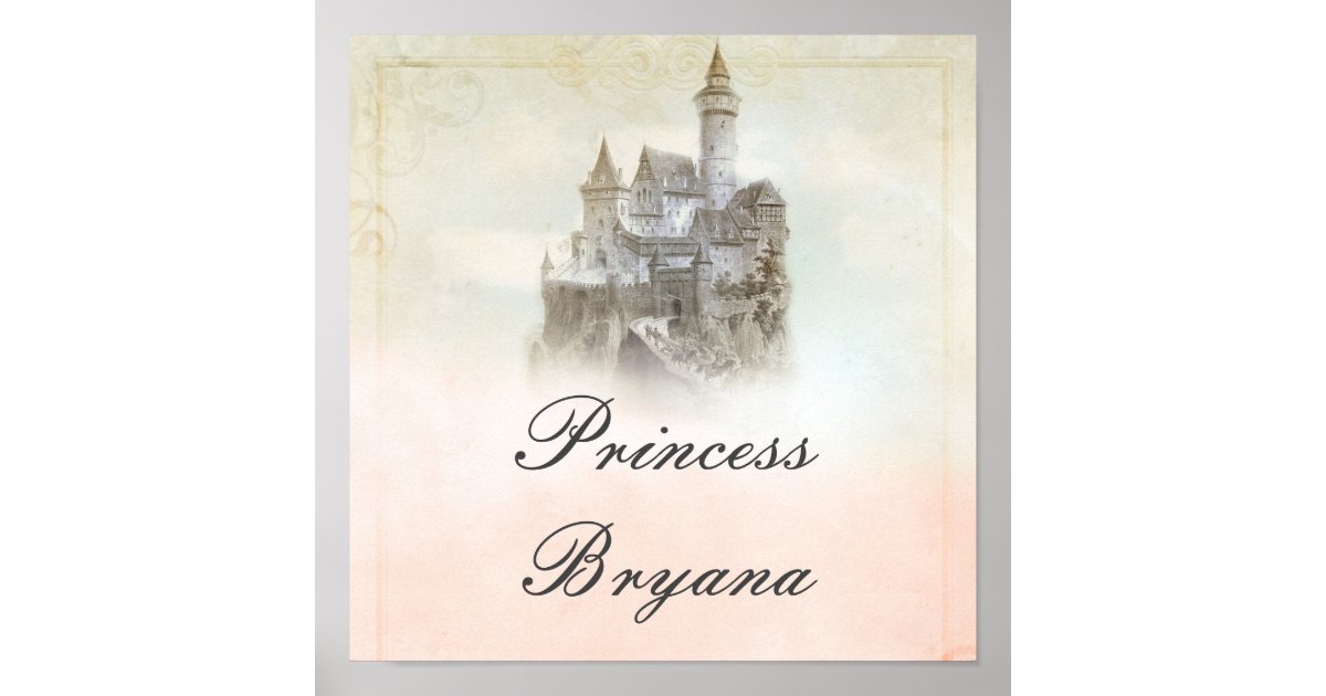 Dreamy Fairy tale Storybook Castle Party Banner Poster | Zazzle