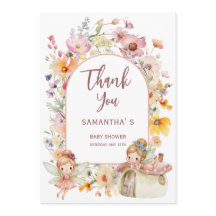 Dreamy Fairyland Baby Shower Thank You Card