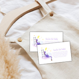 Dreamy Fairytale Dragon Stars Books Baby Shower  Enclosure Card