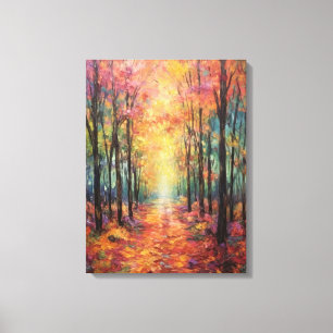 Dreamy Fall Forest Walk Fine Art Canvas Print
