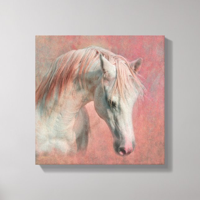 Dreamy Fantasy Horse in Pink Canvas Print (Front)