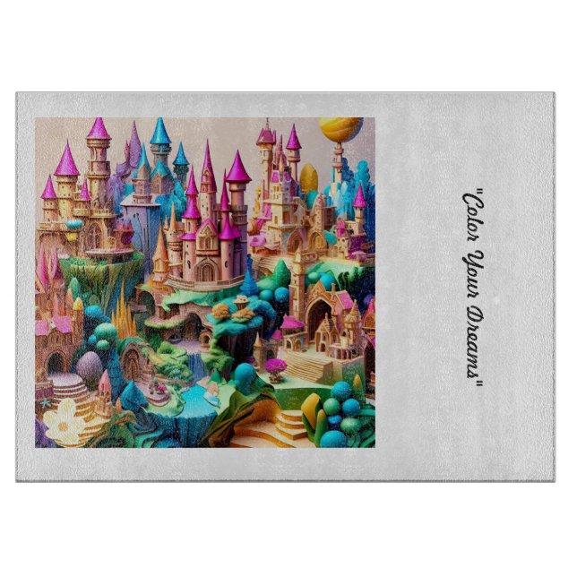 "Dreamy Fantasy Illustrations" Cutting Board (Front)
