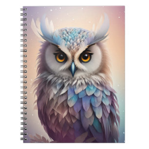 Dreamy Fantasy Owl Soft Pastel Colors Notebook