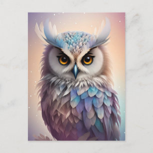 Dreamy Fantasy Owl Soft Pastel Colors Postcard