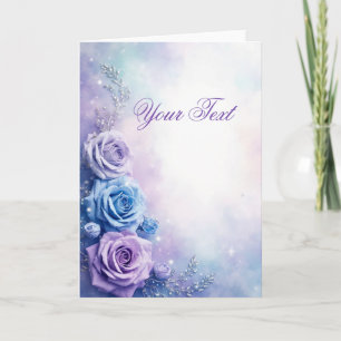 Dreamy Fantasy Purple and Blue Roses Invitation