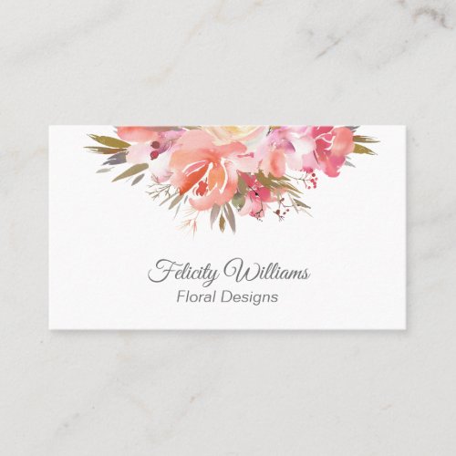 Dreamy Feminine Floral Bouquet Business Card