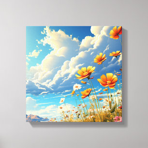 Dreamy Field of Red Poppies Canvas Print