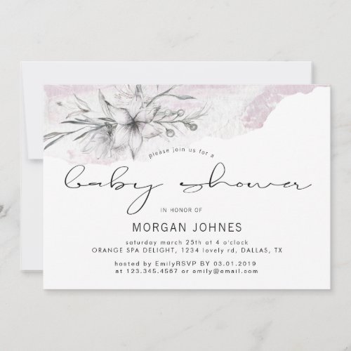 Dreamy Floral  Baby Shower Invitation