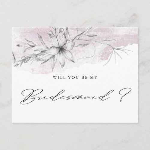 Dreamy Floral  Bridesmaid Postcard
