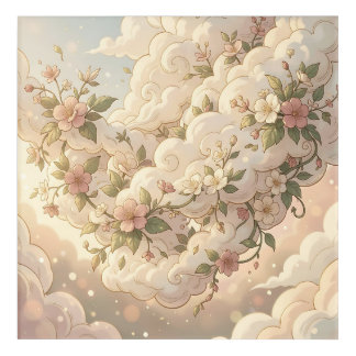 Dreamy Floral Clouds Cherry Blossom Acrylic Print
