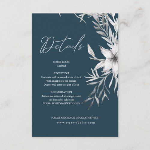 Dreamy Floral  Details Enclosure Card