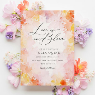 Dreamy Floral Love is in Bloom Bridal Shower Invitation