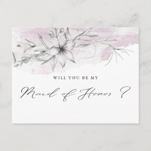 Dreamy Floral Maid of Honor Postcard