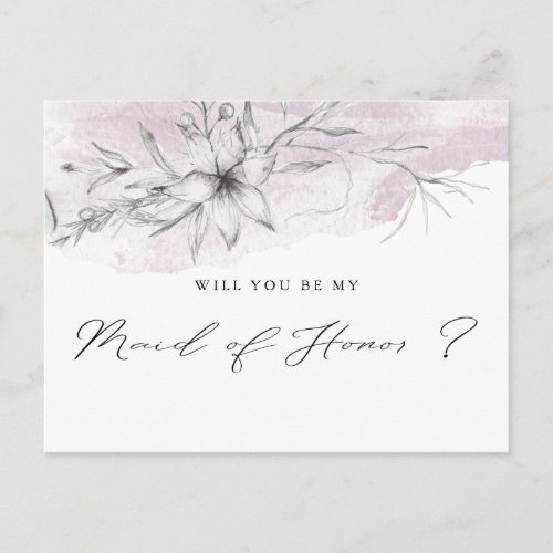 Dreamy Floral  Maid of Honor Postcard